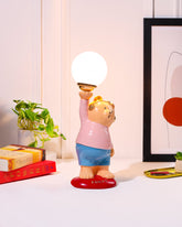 Alamkari India Polyresin Lucky Luminary Blue Teddy Lamp